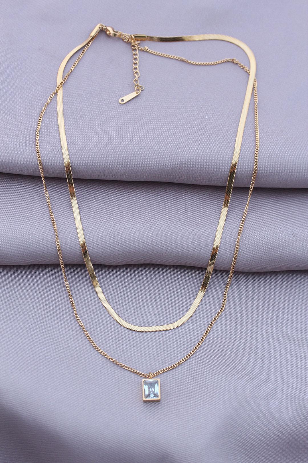 Layer Rhinestone Necklace