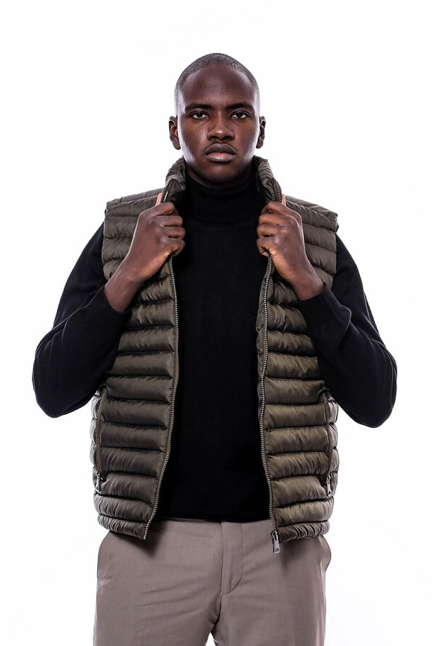 Men Puffer Green Vest