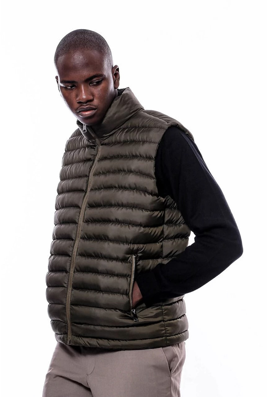 Men Puffer Green Vest