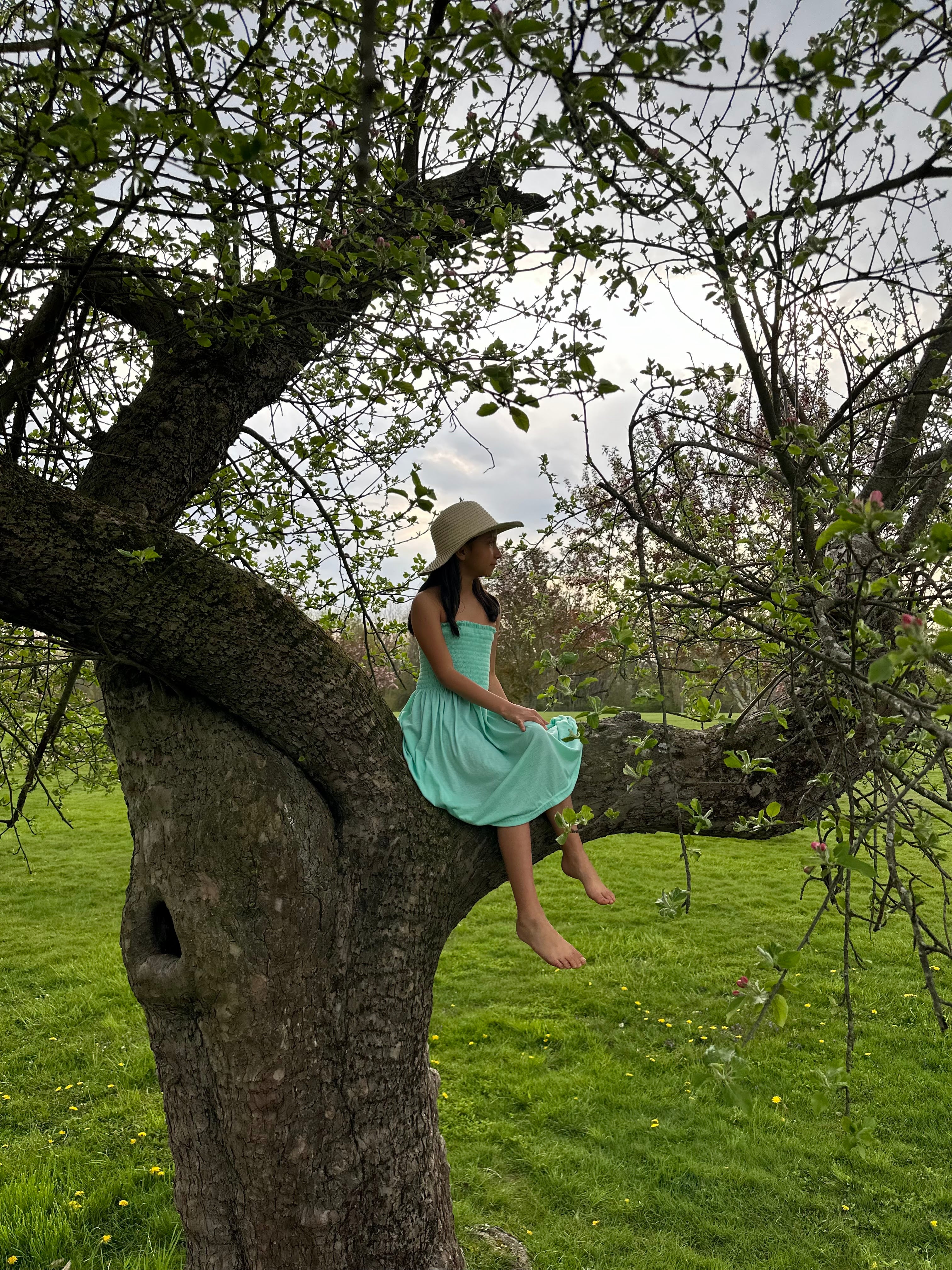 Kid's Strapless Turquoise Summer Dress