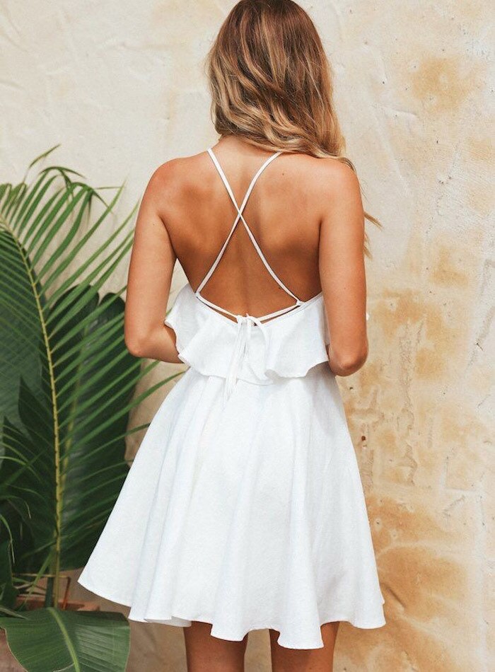 Backless Spaghetti Strap Dress