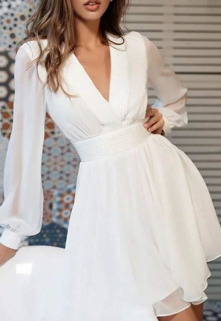Elegant Short Long Sleeve Dress
