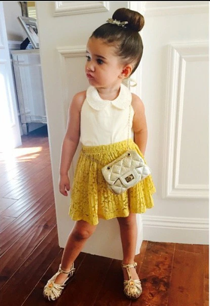 White and Yellow Short Skirt